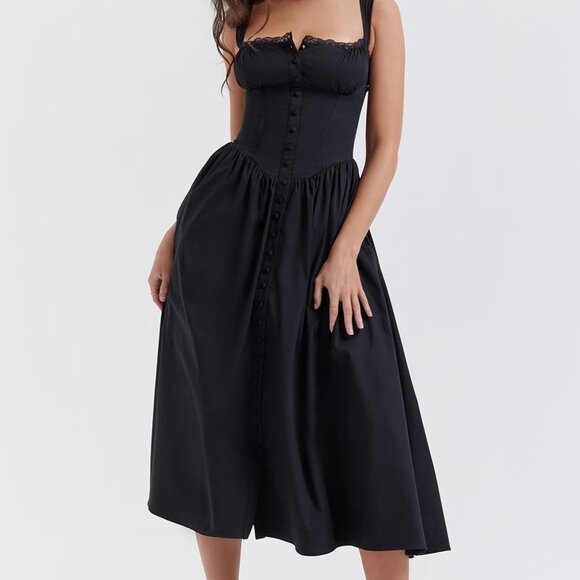 House of CB Black Midi Dress - Tatiana - Picture 14 of 16